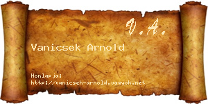 Vanicsek Arnold névjegykártya